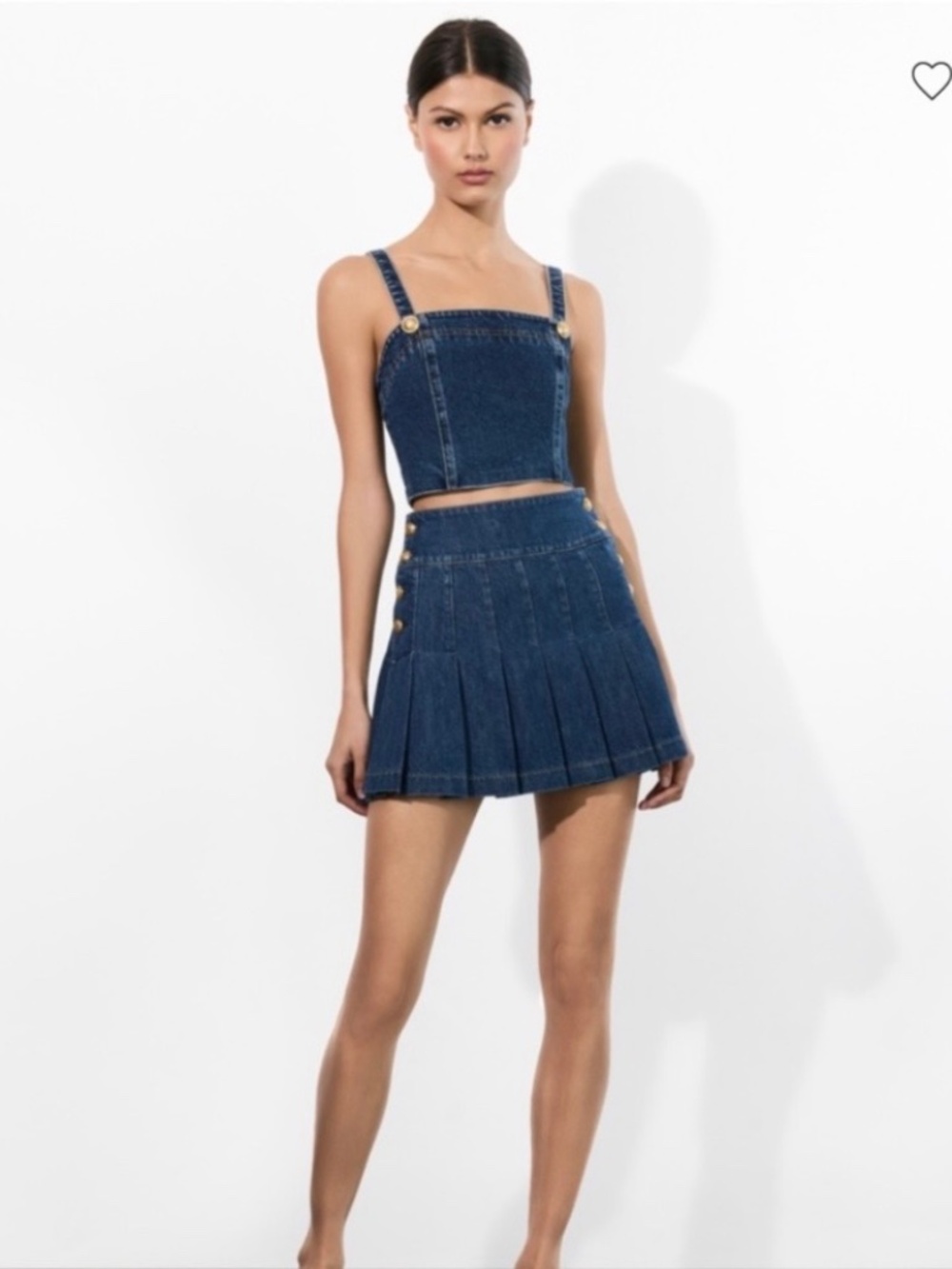 Alice + Olivia Denim Back To School Pleated Mini Skirt
